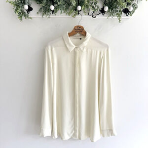 M.M.Lafleur Collared Long Sleeve Button Down Shirt Yellow Size XL i721 luxury